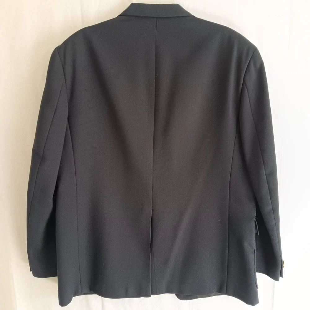 Orvis Blazer Mens Size L Navy Blue Excellent Gold Crested Button Hopsack USA